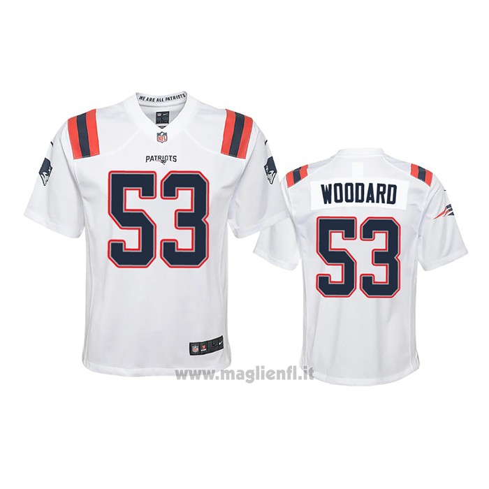 Maglia NFL Game Bambino New England Patriots Dustin Woodard 2020 Bianco